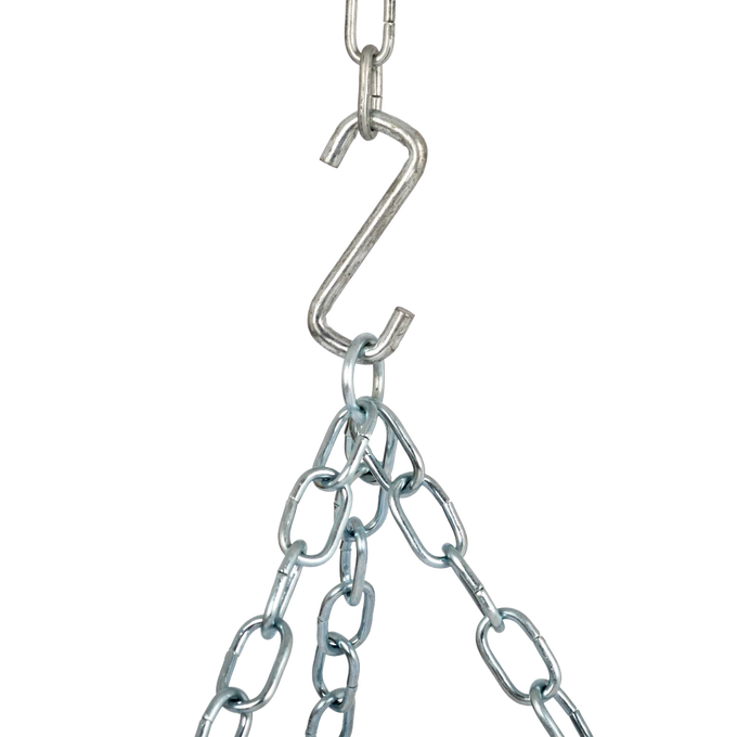 Chromium-plated steel hanging grate with adjustable chain and metal hook designed for campfire grilling, suitable for outdoor cooking in Farm, Garden & Tool and Camping collections.