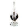 Clear glass reflector oil lamp with removable mirror reflector, 4-1/2" diameter chimney, and 12" height, handcrafted and ideal for Lamps & Lighting, Oil Lamps, Wall Lamps, and Best Sellers collections.