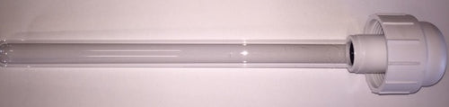 Clear quartz sleeve with precision-fitted white cap, designed as a replacement part for Solar HYDRO Backpack, featured in Farm, Garden & Tool, Appliances, Emergency Supplies, and Water Heating and Treatment collections.