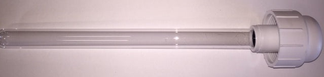 Clear quartz sleeve with precision-fitted white cap, designed as a replacement part for Solar HYDRO Backpack, featured in Farm, Garden & Tool, Appliances, Emergency Supplies, and Water Heating and Treatment collections.