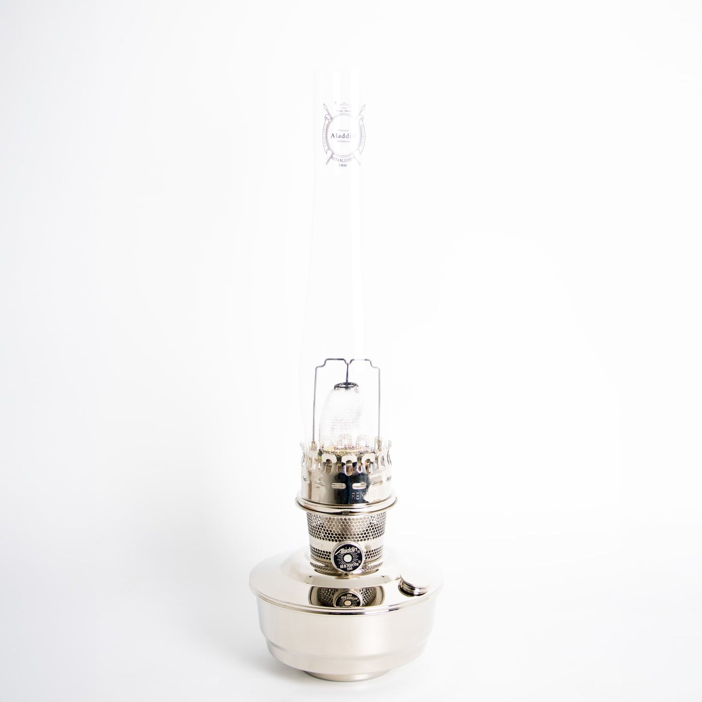 Handcrafted chrome-plated oil lamp with tall glass chimney, designed for bright illumination in Farm, Garden & Tool, Lamps & Lighting, Emergency Supplies, Oil Lamps, and Table Lamps collections.
