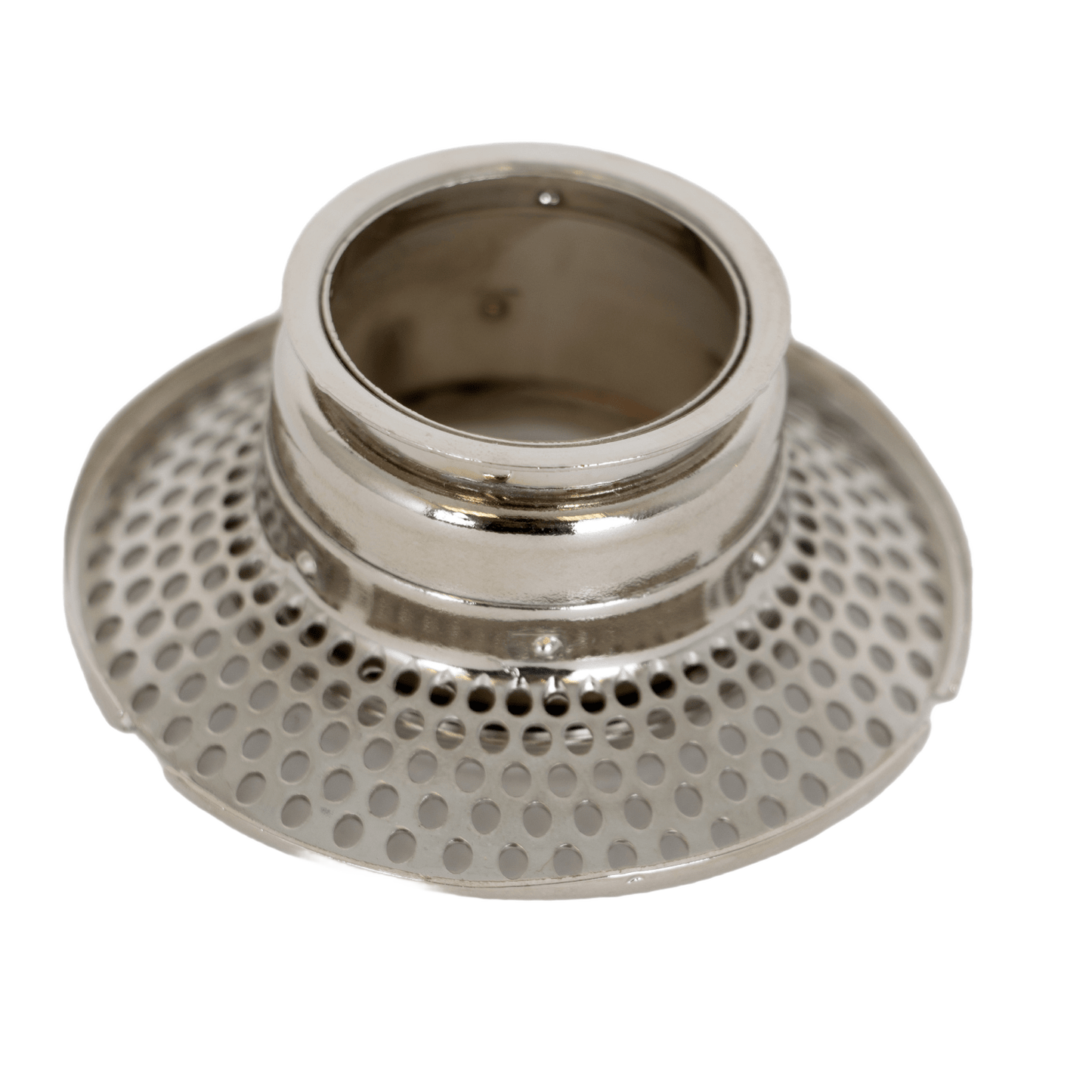 Polished metal outer wick tube with perforated design for oil lamp burners, suitable for Lamps & Lighting, Parts and Accessories, Wicks and Mantles, Best Sellers, and Promo Eligible collections.
