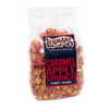 Clear bag of handcrafted caramel apple crunch popcorn with red apple-flavored pieces, showcasing a unique USA made snack in Kitchen & Food, Snacks and Sweets collections.