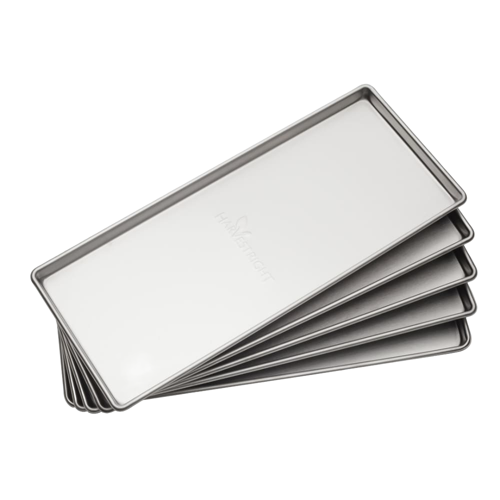 Stack of stainless steel trays designed to fit medium or large freeze dryers, ideal for food preservation and drying, featured in Kitchen & Food and Best Sellers collections.