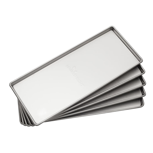 Stack of stainless steel trays designed to fit medium or large freeze dryers, ideal for food preservation and drying, featured in Kitchen & Food and Best Sellers collections.