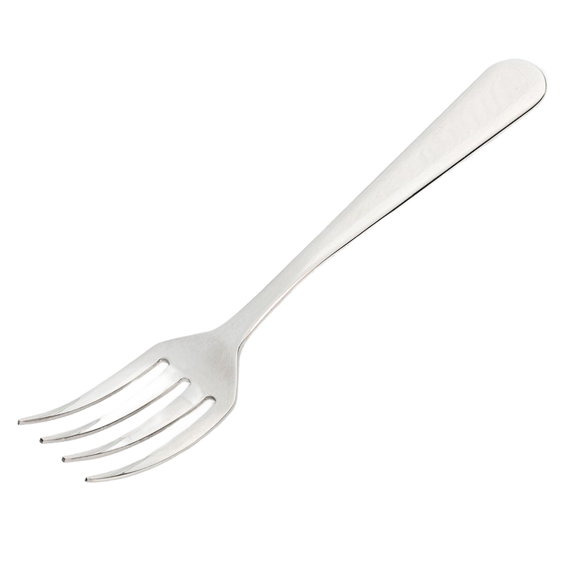 Polished 18/8 stainless steel blending fork with four wide blunt tines, designed for mixing and serving in Kitchen & Food, Cookware, Baking Supplies, and Best Sellers collections.