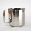 Sturdy stainless steel cup with seamless construction and convenient handle, designed for durability and travel, featured in Kitchen & Food, Dinnerware, and Best Sellers collections.