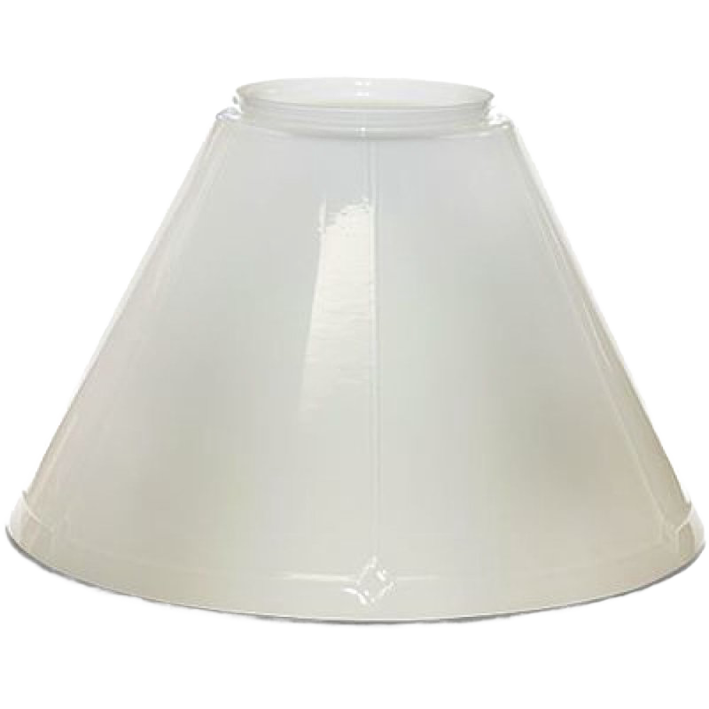 White opal glass hanging lamp shade with tapered conical shape, compatible with classic tilt frame oil lamps, part of Lamps & Lighting, Hanging Lamps, Parts and Accessories, and Best Sellers collections.