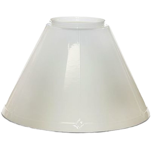 White opal glass hanging lamp shade with tapered conical shape, compatible with classic tilt frame oil lamps, part of Lamps & Lighting, Hanging Lamps, Parts and Accessories, and Best Sellers collections.