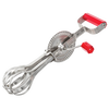 Vintage-style hand-cranked egg beater with antique 18/8 stainless steel beaters and red sturdy plastic handles, designed for Kitchen & Food, Kitchen Gadgets, and Baking Helpers collections.