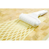 White heavy-duty plastic lattice cutter with a sturdy handle creating an even lattice pattern on pastry dough, perfect for Kitchen & Food, Baking Supplies, and Cooking Helpers collections.