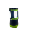 Black and green LED lantern emitting bright white light, featuring a sturdy metal hanging handle, designed for versatile use in camping, emergency supplies, and outdoor lighting collections.