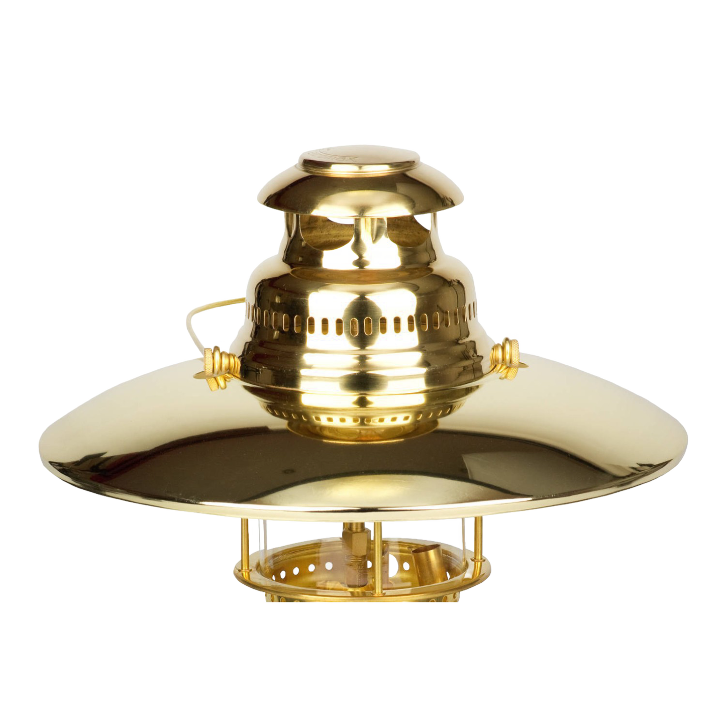 Polished brass top reflector designed to enhance and direct downward light from pressure lamps, featured in Lamps & Lighting, Parts and Accessories, Other Parts, Best Sellers, and Promo Eligible collections.