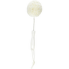 Round white foam brush with durable handle and braided hanging loop, designed for versatile kitchen cleaning without scratching glass or porcelain, handcrafted in USA for Home & Decor and Cleaning Utensils collections.