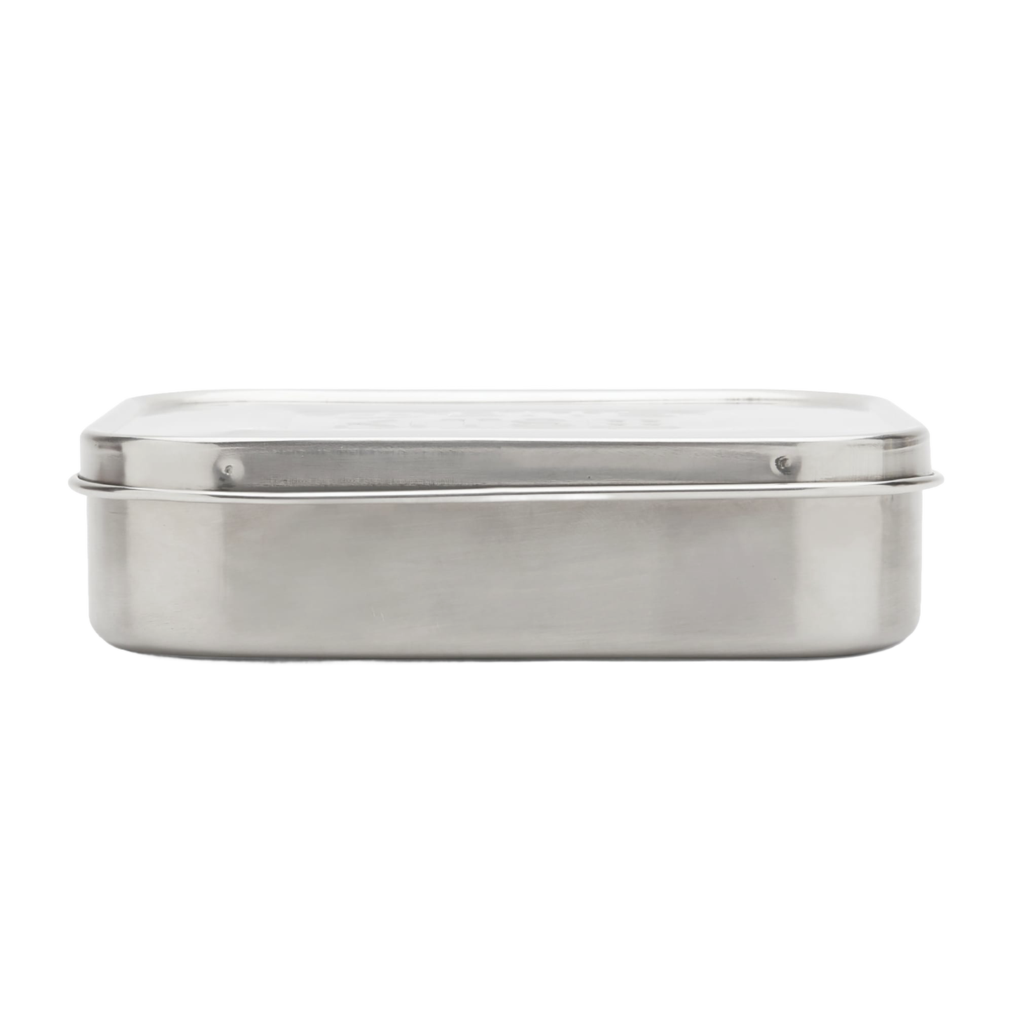 Closed rectangular stainless steel snack container with a smooth finish and secure lid, designed for durable use in Kitchen & Food, Storage and Serving, Best Sellers, and Promo Eligible collections.