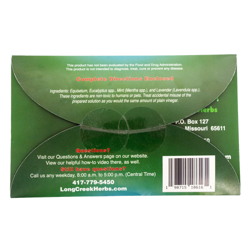 Box packaging for herbal nail fungus soak featuring natural ingredients like Equisetum, Eucalyptus, Mint, and Lavender; promotes safe, effective nail care in Health & Wellness and USA Made collections.