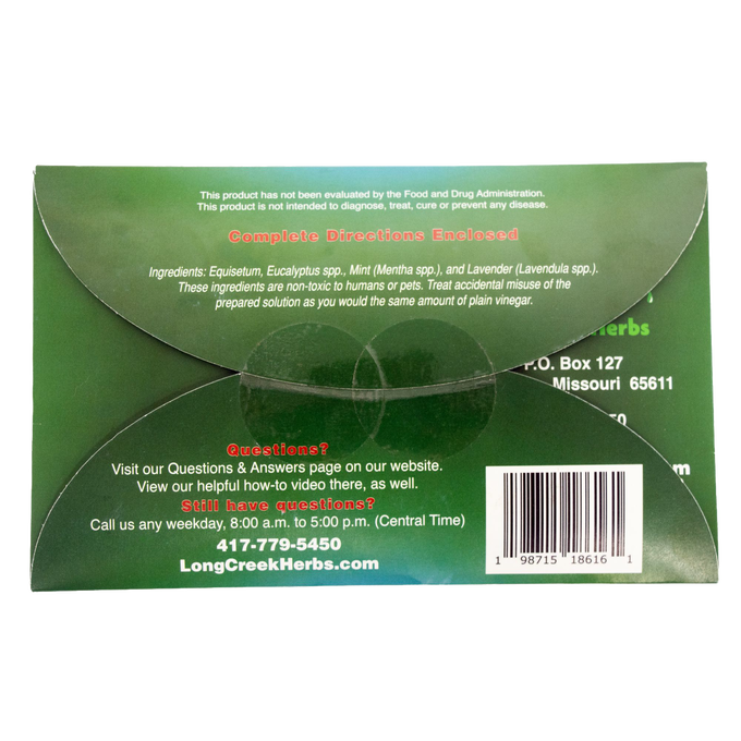 Box packaging for herbal nail fungus soak featuring natural ingredients like Equisetum, Eucalyptus, Mint, and Lavender; promotes safe, effective nail care in Health & Wellness and USA Made collections.