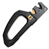 Black handheld knife and tool sharpener with ergonomic design and yellow accents, crafted for quickly restoring blades in Farm, Garden & Tool and Kitchen & Food collections.