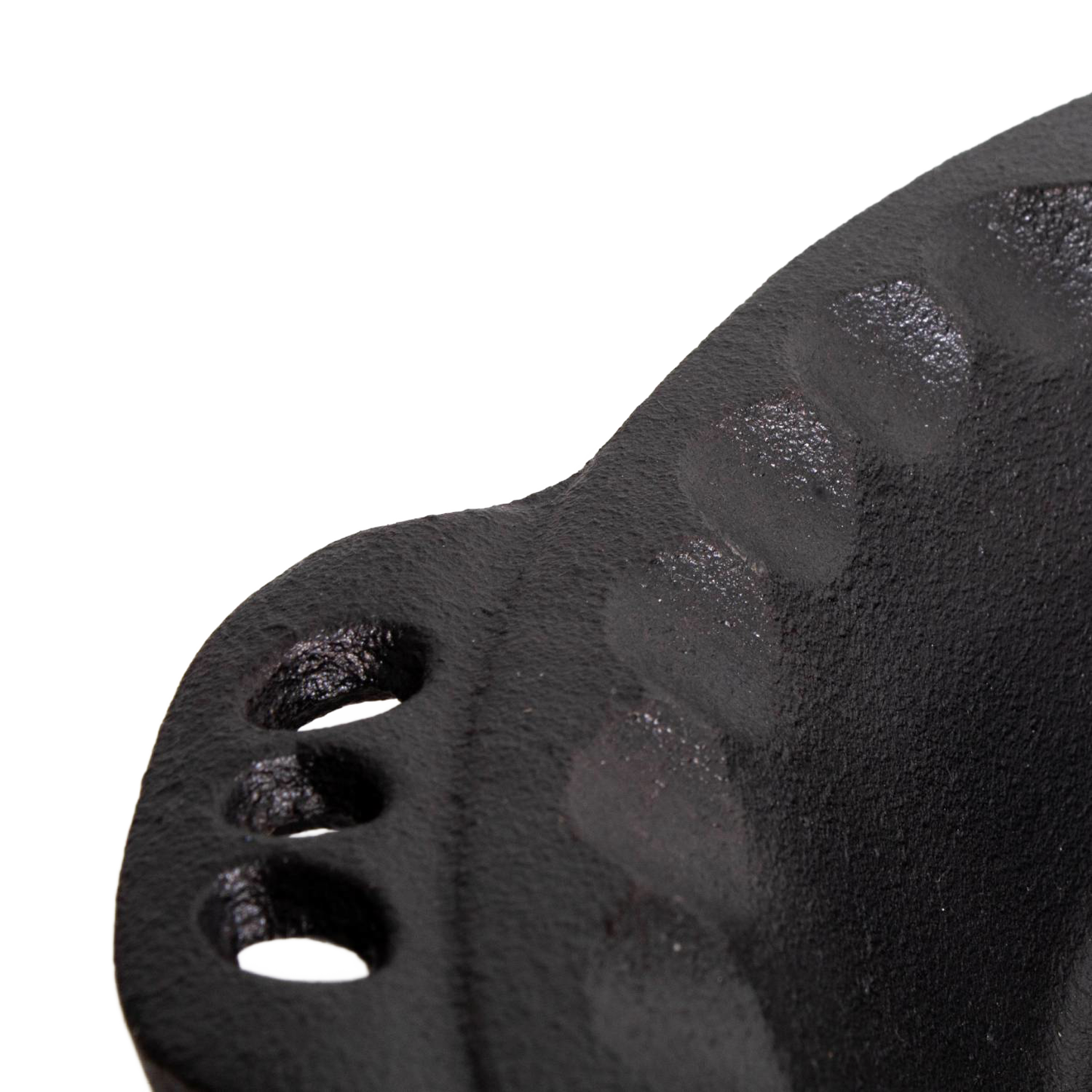 Close-up of handcrafted cast iron pie pan with distinctive crimped edges and dual handles, showcasing durable texture ideal for Kitchen & Food, Cookware, Cast Iron, Baking Supplies, Best Sellers, and Promo Eligible collections.