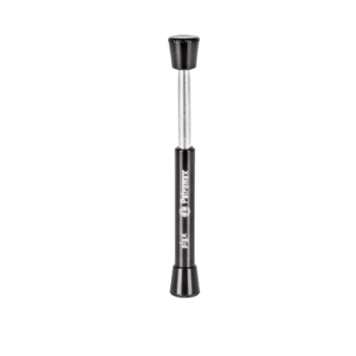 Compact firestarter tool with a black handle and stainless steel plunger, designed for reliable use in camping, emergency supplies, and farm tool collections.