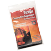 Clear resealable pouch of fireplace fire suppressant powder with red and orange label showing flames and firefighter silhouette, part of Stoves and Hearth Accessories collections.