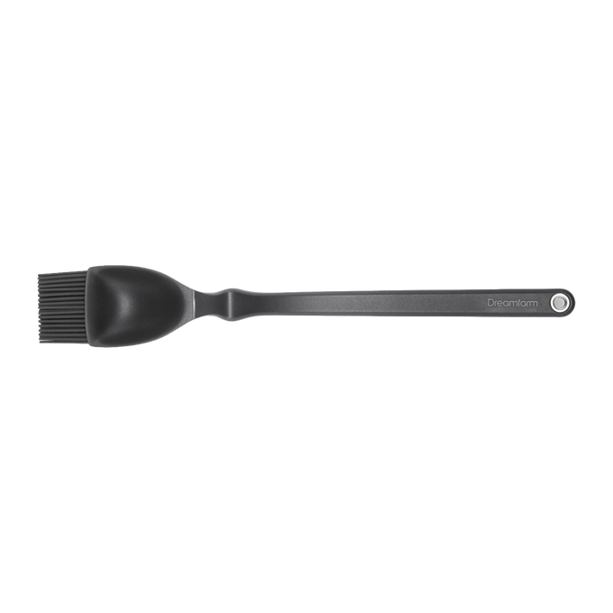 Sleek black basting brush with a deep, flexible silicone head designed for scooping and spreading sauces efficiently, perfect for grilling and Kitchen Gadgets collections.