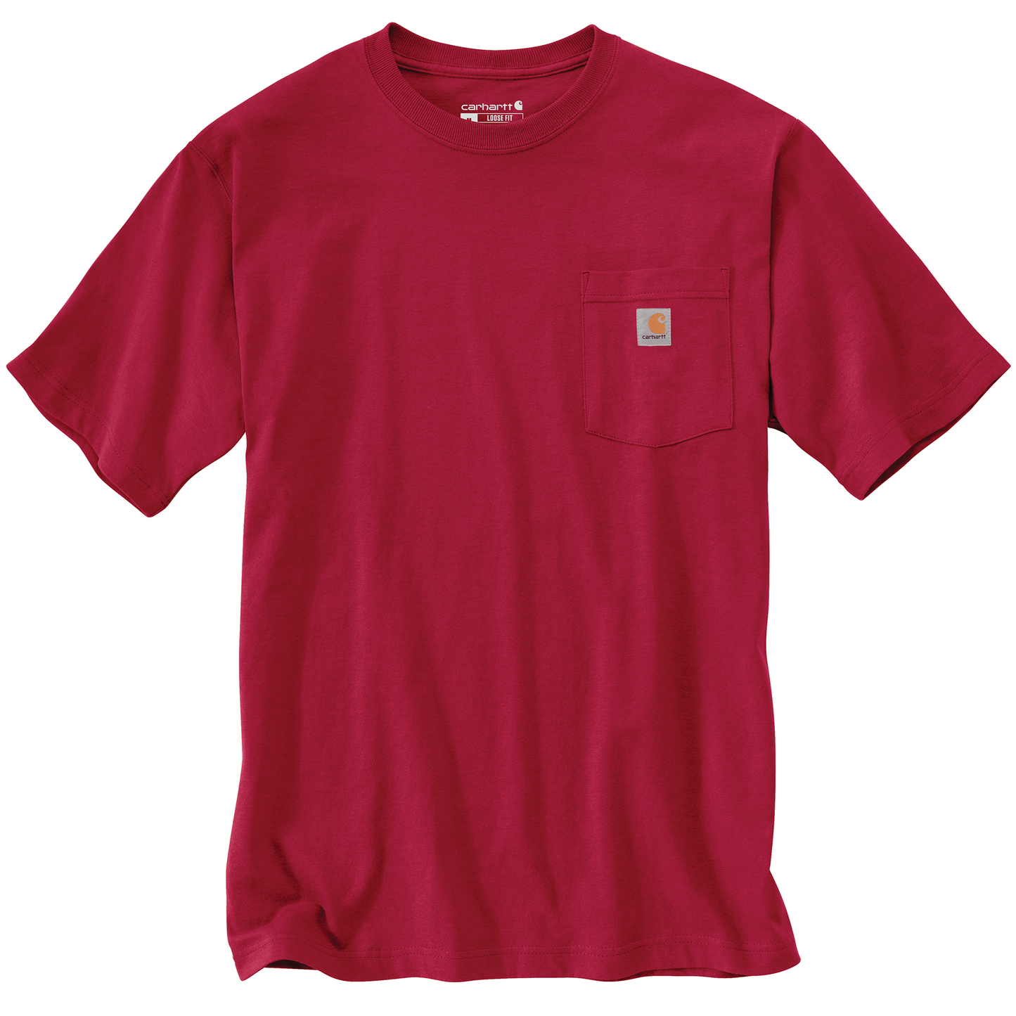 Unique handcrafted heavyweight cotton short-sleeve pocket tee in rich red with rib-knit crewneck and durable side-seam construction, perfect for Health & Wellness, Clothing and Accessories, Best Sellers, and Promo Eligible collections.