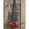 Reusable eco-friendly cotton string bag in dark gray, holding fresh bell peppers, perfect for Kitchen & Food, Storage and Serving, Best Sellers, and Promo Eligible collections.