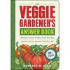 Front cover of a pocket-sized organic gardening guidebook titled "Veggie Gardener's Answer Book" featuring colorful illustrated vegetables, included in Books and Home and Garden How-To Books collections.