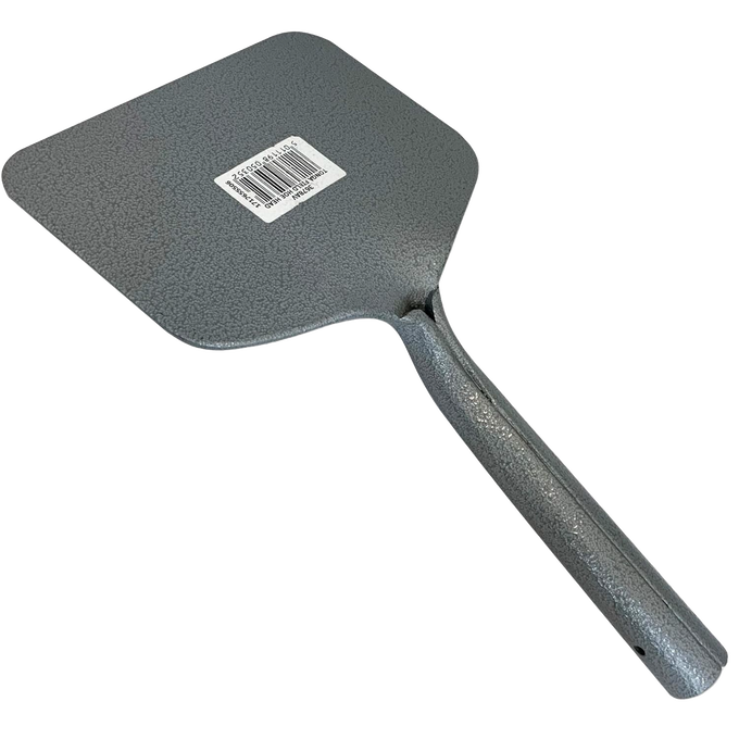 Powder-coated steel hoe head with solid, textured finish and integrated handle, designed for durable weeding and cultivating in farm and garden tool collections.