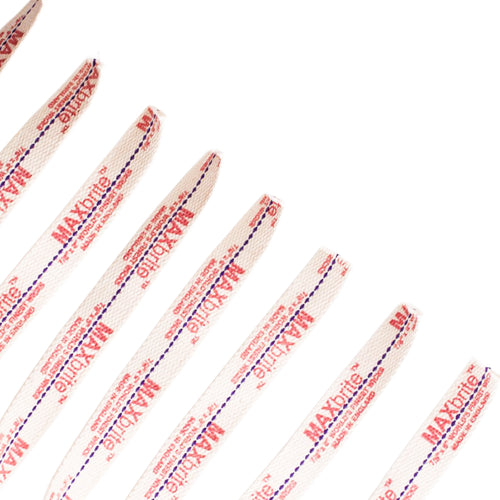 Handcrafted flat cotton wicks with branded red and blue stitching, designed for consistent fuel absorption and clean burning in oil lamps, ideal for Farm, Garden & Tool, Lamps & Lighting, Emergency Supplies, and Parts and Accessories collections.