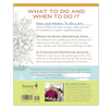 Back cover of a gardening handbook featuring step-by-step weekly vegetable garden tasks, illustrated instructions, and a testimonial, displayed under the Toys, Books & Games and Home and Garden How-To Books collections.