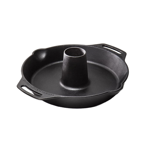 Durable cast iron poultry roaster with a central cone for even cooking, featuring dual handles for easy handling, ideal for Kitchen & Food, Cookware, Cast Iron, and Best Sellers collections.