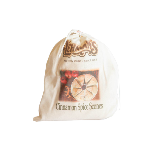 Cotton drawstring bag featuring handcrafted cinnamon spice scone mix with vintage-style label, perfect for Kitchen & Food, Pantry, Dry Goods and Mixes, Best Sellers, Promo Eligible collections.
