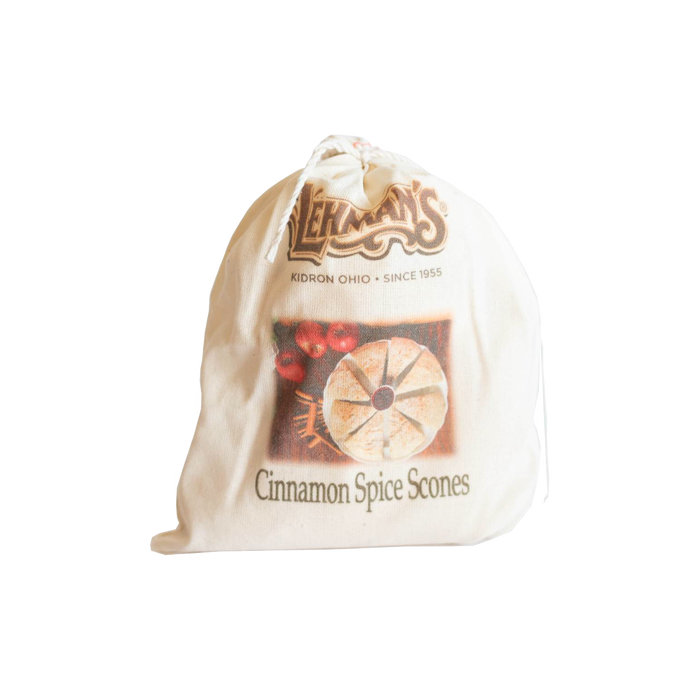Cotton drawstring bag featuring handcrafted cinnamon spice scone mix with vintage-style label, perfect for Kitchen & Food, Pantry, Dry Goods and Mixes, Best Sellers, Promo Eligible collections.