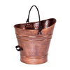 Hammered copper coal hod with black iron bail handle and side grip, designed for stoves and hearth accessories, featured in Best Sellers and Promo Eligible collections.
