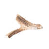 Natural split deer antler dog chew showcasing smooth, durable texture and clean cut ends, perfect for pets, featured in Pet Supplies, USA Made, and Best Sellers collections.