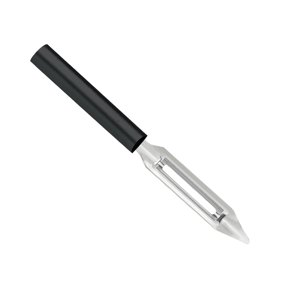 Razor-sharp stainless steel vegetable peeler with durable black resin handle, handcrafted in USA, perfect for Kitchen & Food, Specialty Equipment, Peelers and Pitters, Best Sellers, Promo Eligible collections.