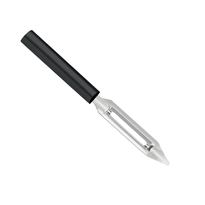 Razor-sharp stainless steel vegetable peeler with durable black resin handle, handcrafted in USA, perfect for Kitchen & Food, Specialty Equipment, Peelers and Pitters, Best Sellers, Promo Eligible collections.