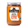 Jar of creamy cashew butter with orange label featuring a raccoon logo, marked non-GMO and gluten free, part of USA made Kitchen & Food and Best Sellers collections.