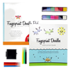 Art kit featuring a step-by-step fingerprint doodle instruction guide, colorful ink pads, and markers, encouraging creativity for children ages 8 and up in Toys, Books & Games and Arts and Crafts collections.