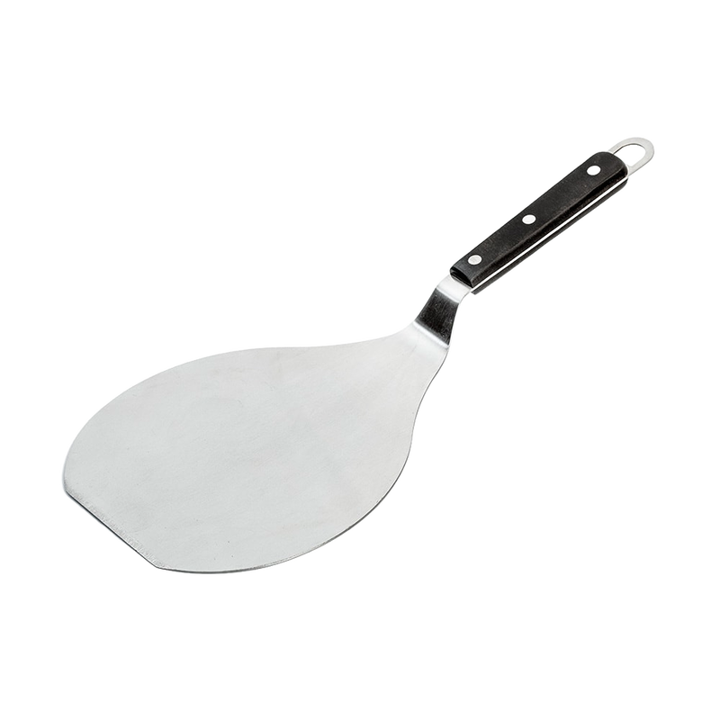 Extra wide stainless steel spatula with a triple-riveted angled handle for easy control, designed to slide under baked goods, featured in Kitchen & Food, Kitchen Gadgets, and Best Sellers collections.