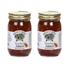 Two jars of handcrafted Amish made meatloaf sauce with golden lids, rich in tomatoes and spices, perfect for Kitchen & Food, Pantry, USA Made, and Best Sellers collections.