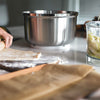 Polished stainless steel mixing bowl with splash ring designed for universal kitchen mixers, ideal for baking and cooking, featured in Kitchen & Food and Baking Supplies collections.