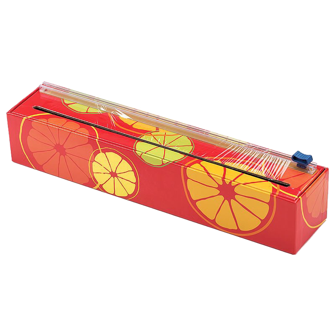 Reusable professional-grade plastic wrap dispenser featuring citrus-themed packaging, designed for efficient food storage and included in Kitchen & Food, Storage and Serving, and Best Sellers collections.