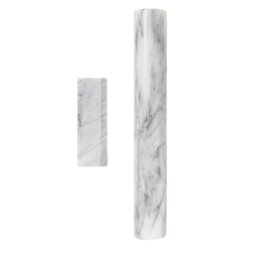Handcrafted marble French rolling pin and matching stand featuring natural non-stick and cool-touch properties, ideal for Kitchen & Food, Cookware, Baking Supplies, and Best Sellers collections.