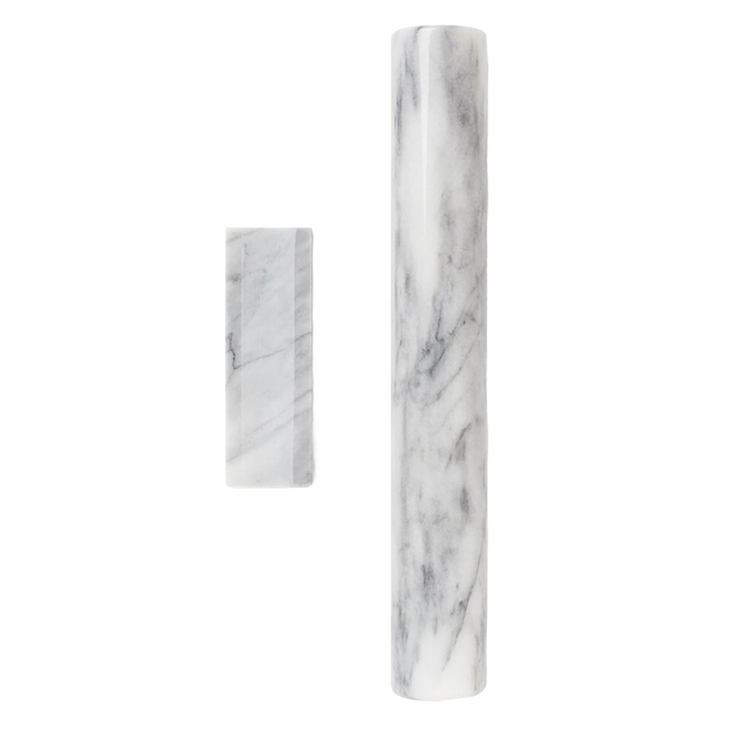Handcrafted marble French rolling pin and matching stand featuring natural non-stick and cool-touch properties, ideal for Kitchen & Food, Cookware, Baking Supplies, and Best Sellers collections.