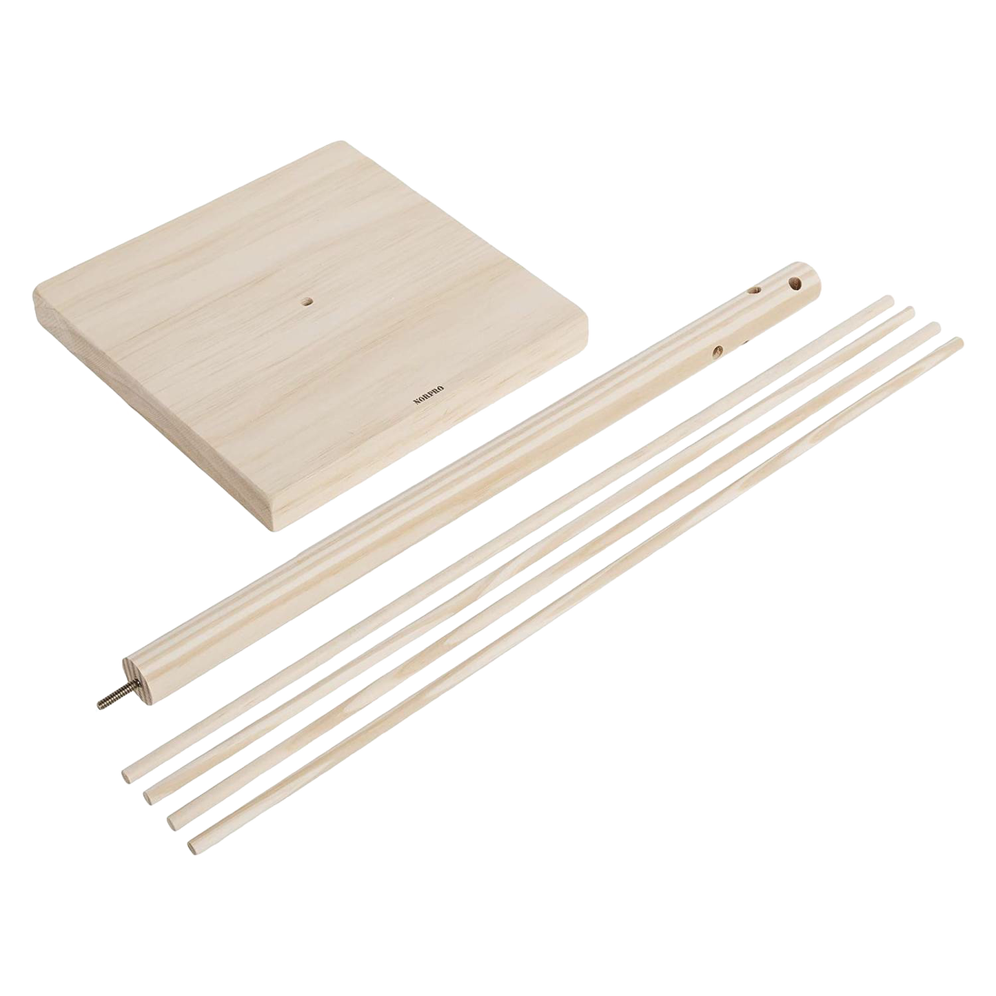Disassembled handcrafted wooden pasta drying rack made from eco-friendly rubberwood, designed for easy storage and ideal for Kitchen & Food, Food Preservation, and Drying collections.