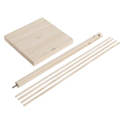 Disassembled handcrafted wooden pasta drying rack made from eco-friendly rubberwood, designed for easy storage and ideal for Kitchen & Food, Food Preservation, and Drying collections.