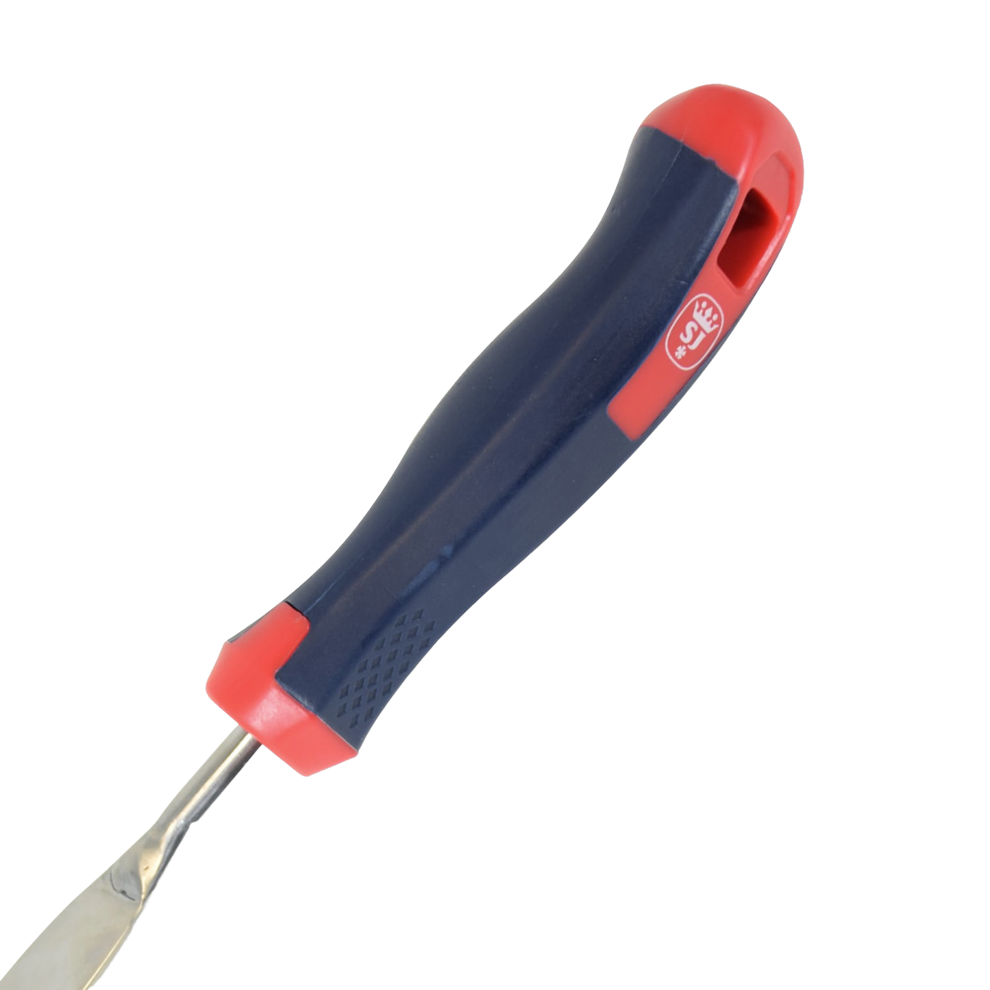 Spear & Jackson Select stainless patio knife with slim blade and ergonomic blue and red bi-material handle, designed for moss removal between pavers, part of Farm, Garden & Tool, Garden Accessories, Lawncare, Best Sellers, and Promo Eligible collections.